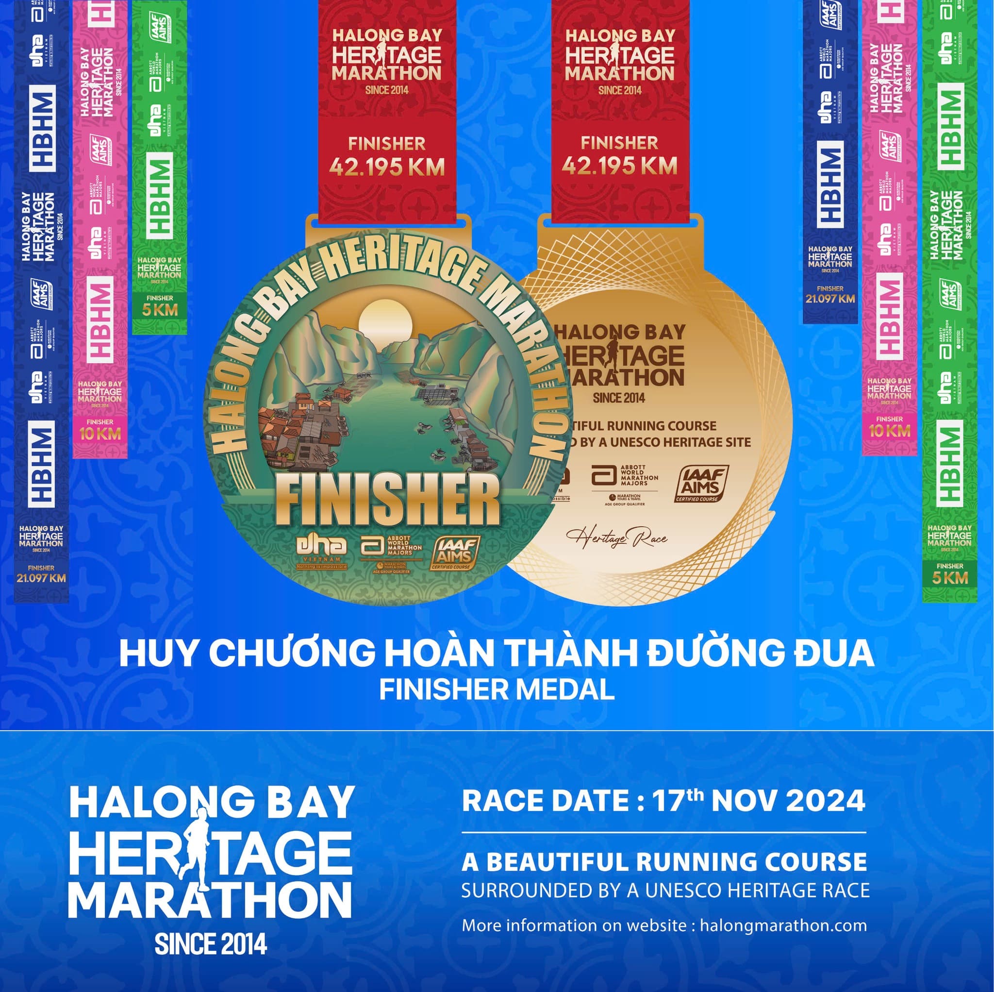 Chiến huy chương tất cả các cự ly giải Marathon Quốc tế Di sản Hạ Long 2024